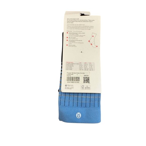 Lululemon power stride socks crew length size lg - Picture 3 of 5